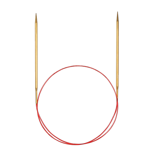 картинка Спицы круговые с удлиненным кончиком, позолоченные, для тонкой пряжи ADDI | интернет магазин пряжи АЖУР
